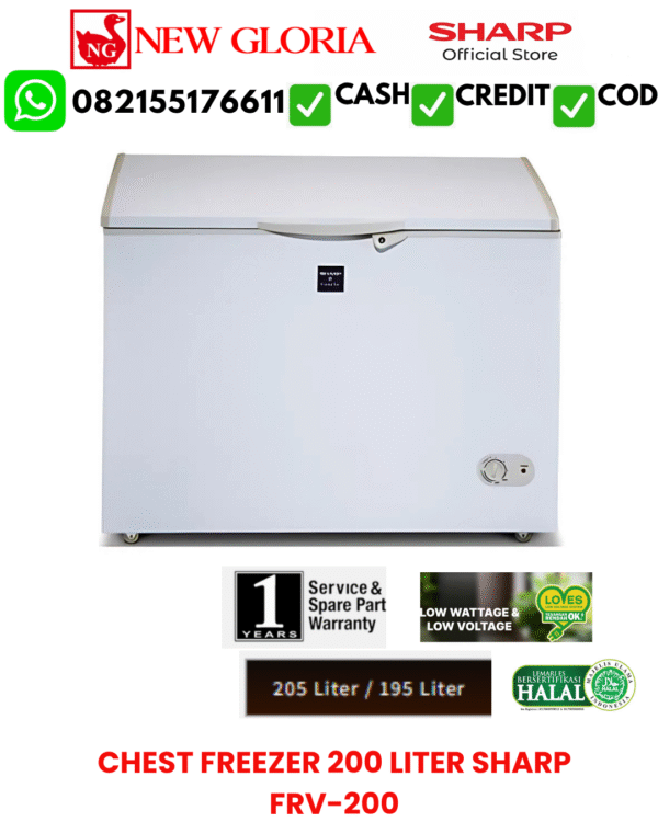CHEST FREEZER 200 LITER SHARP FRV-200