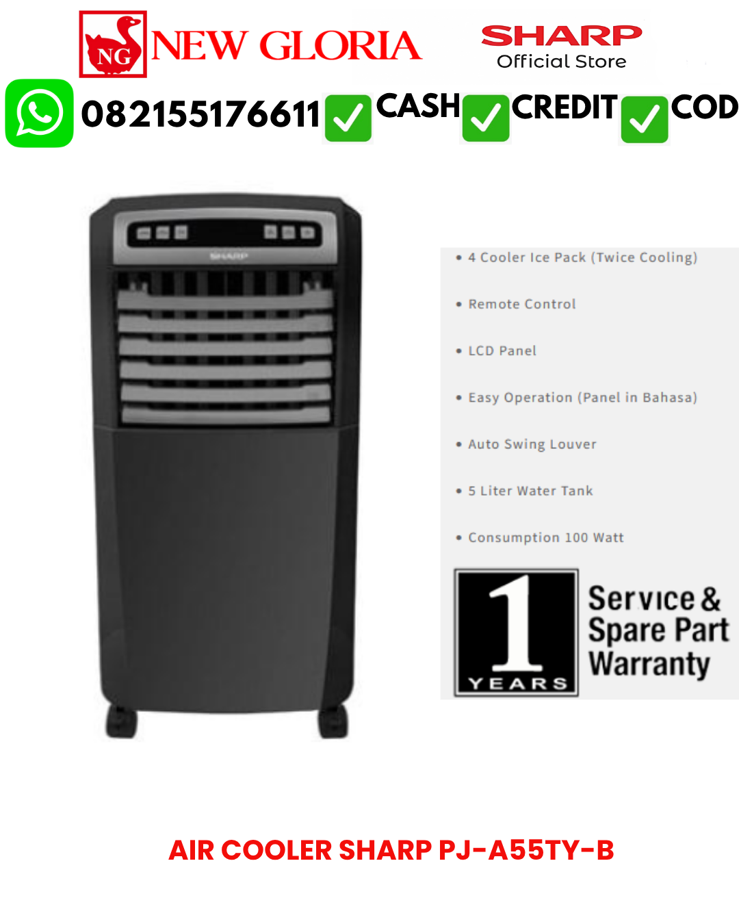 AIR COOLER SHARP PJ-A55TY-B