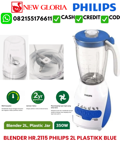 BLENDER HR.2115 PHILIPS 2L PLASTIKK BLUE