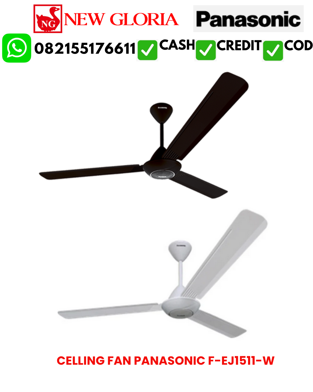 CELLING FAN PANASONIC F-EY1511-K