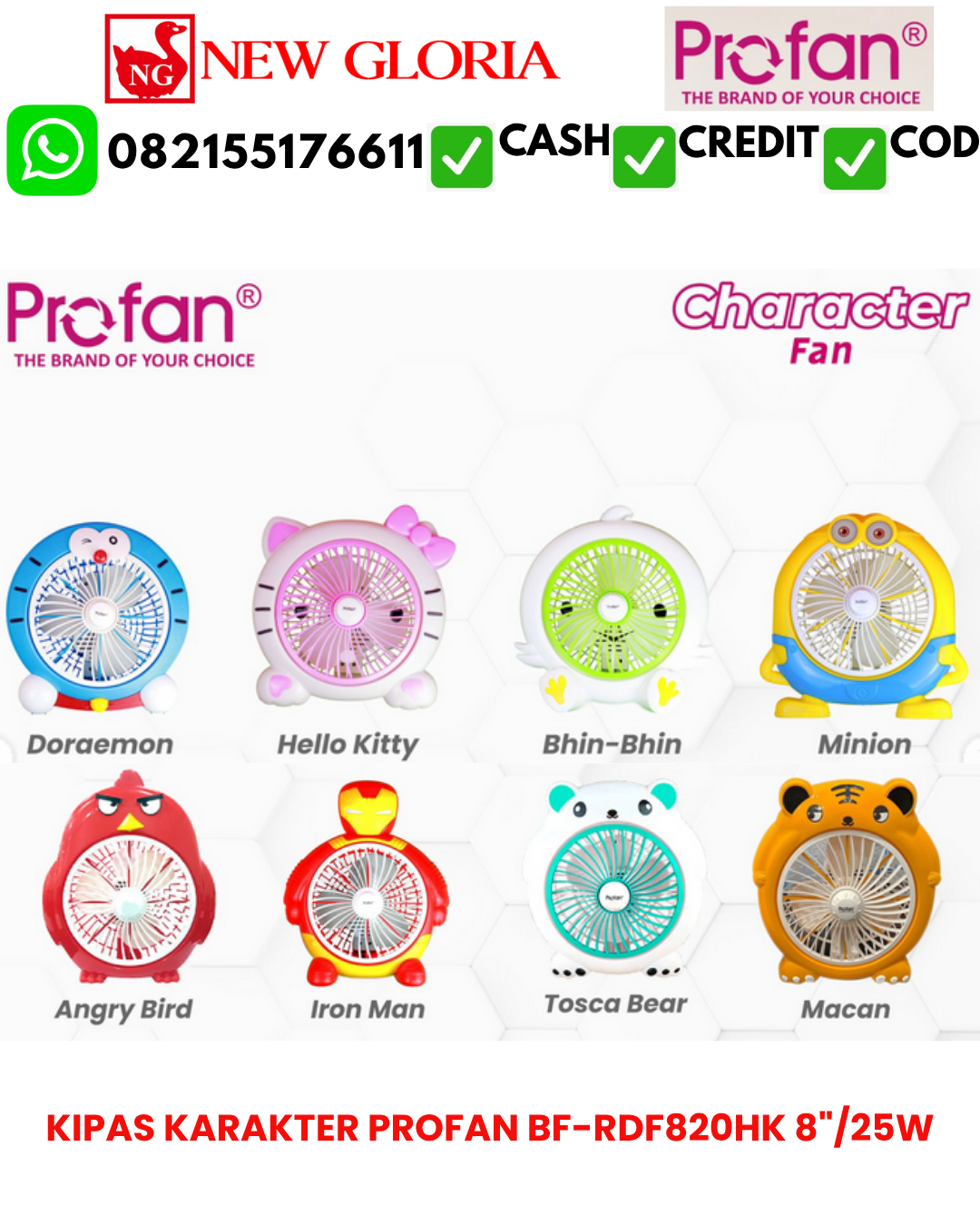 KIPAS KARAKTER PROFAN BF-RDF820HK 8″/25W