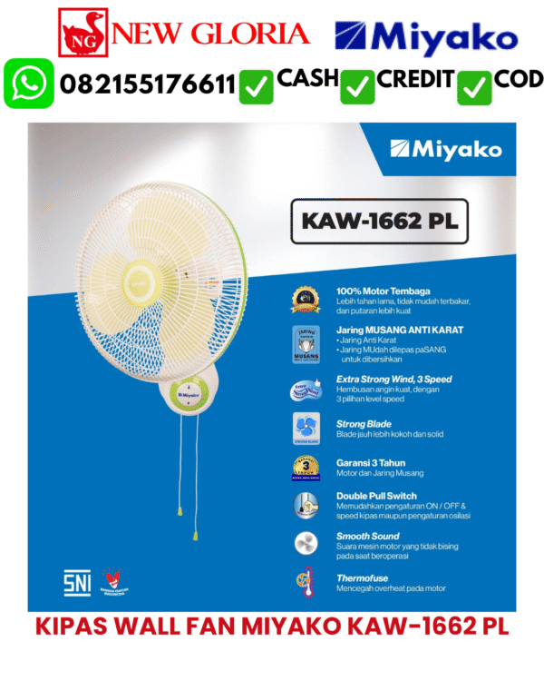 KIPAS WALL FAN MIYAKO KAW-1662 PL
