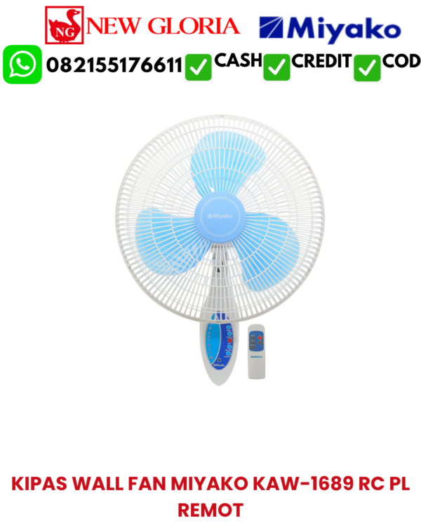KIPAS WALL FAN MIYAKO KAW-1689 RC PL REMOT