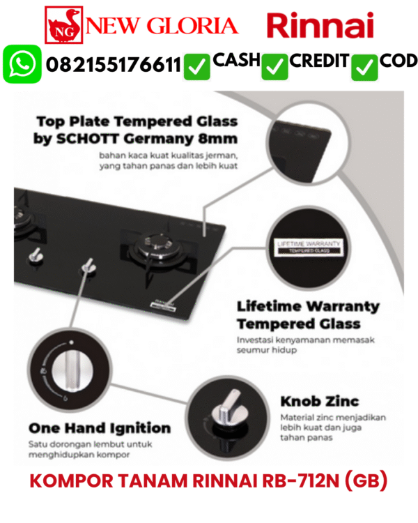 KOMPOR TANAM RINNAI RB-712N (GB)