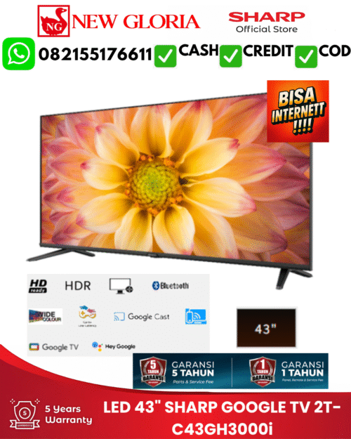 LED 43" SHARP GOOGLE TV 2T-C43GH3000i