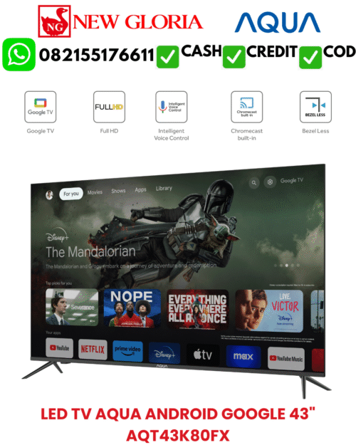 LED TV AQUA ANDROID GOOGLE 43" AQT43K80FX