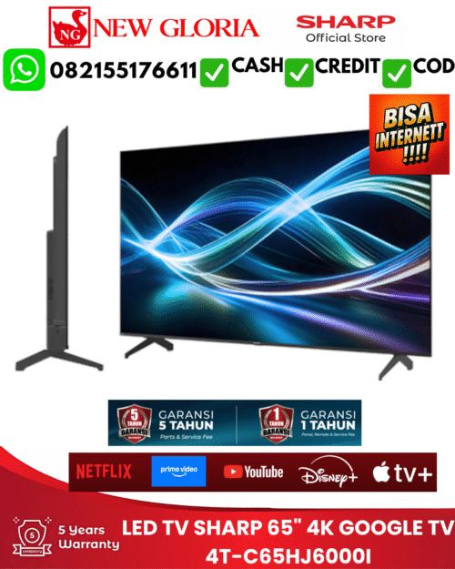 LED TV SHARP 65" 4K GOOGLE TV 4T-C65HJ6000I