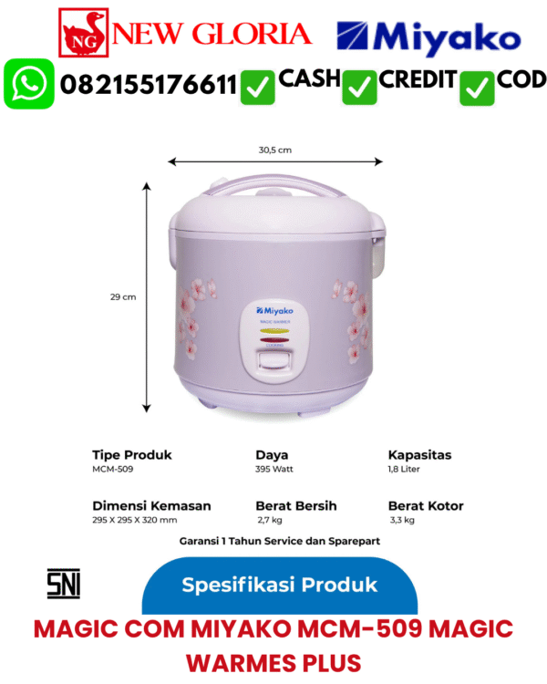 MAGIC COM MIYAKO MCM-509 MAGIC WARMES PLUS