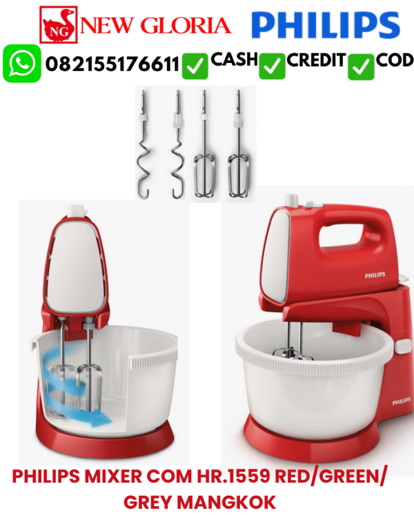 PHILIPS MIXER COM HR.1559 REDGREENGREY MANGKOK