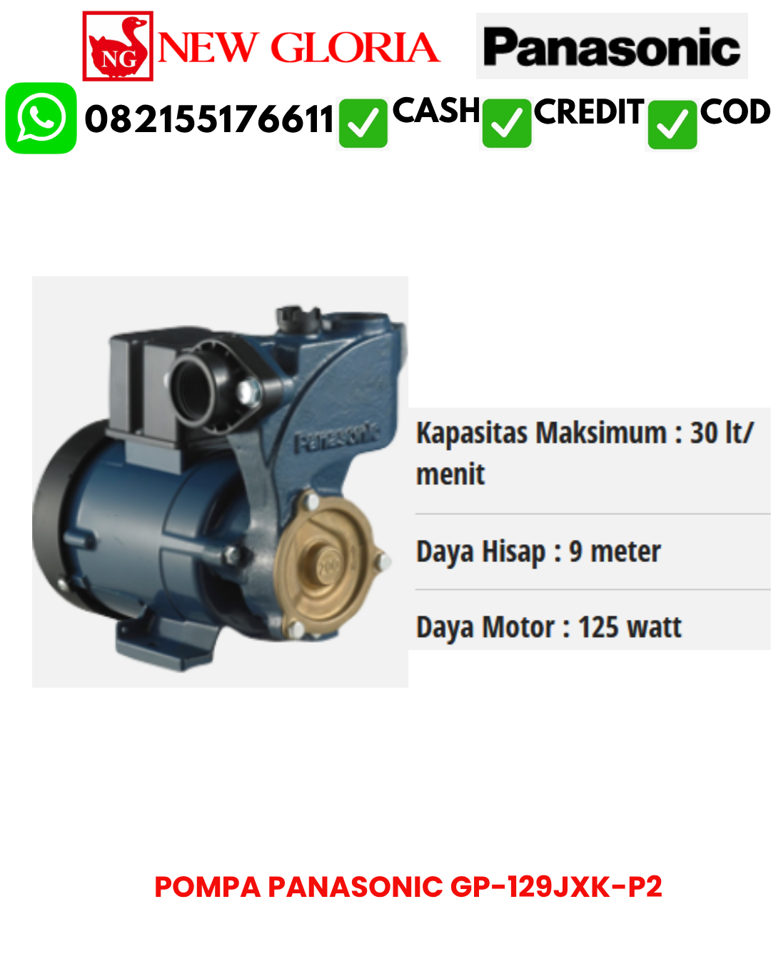 POMPA PANASONIC GP-129JXK-P2