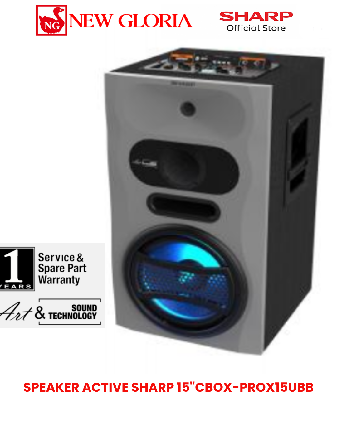 SPEAKER ACTIVE SHARP 15″CBOX-PROX15UBB