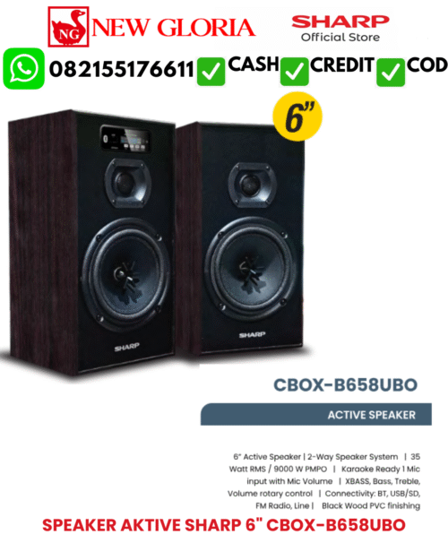 SPEAKER AKTIVE SHARP 6" CBOX-B658UBO