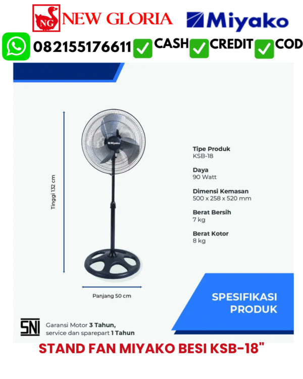 STAND FAN MIYAKO BESI KSB-18"