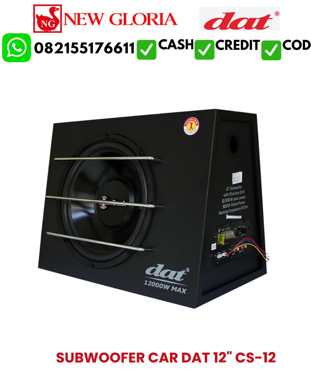 SUBWOOFER CAR DAT 12″ CS-12